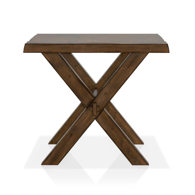 Mav Transitional Walnut 24-inch Solid Wood Side Table by Furniture of America