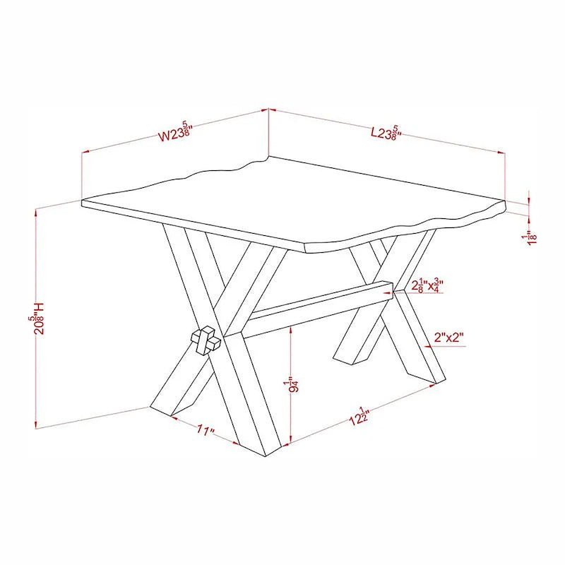 Mav Transitional Walnut 24-inch Solid Wood Side Table by Furniture of America