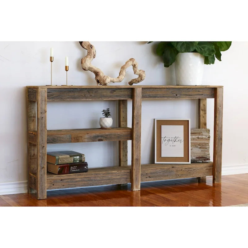 Natural 60 Three Tier Midway Console Table