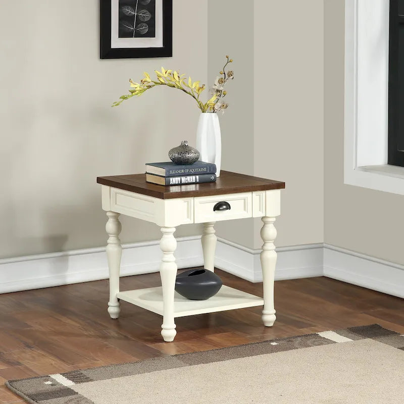 Steve Silver Jillian Ivory and Mocha Wood 3-piece Occasional set