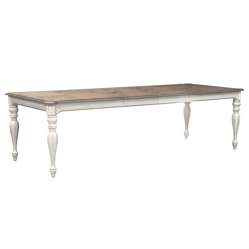 Magnolia Manor Antique White Weathered Bark Rectangular Leg Table - Antique White