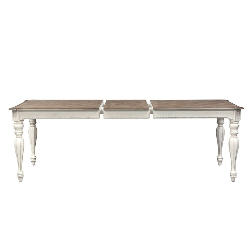 Magnolia Manor Antique White Weathered Bark Rectangular Leg Table - Antique White