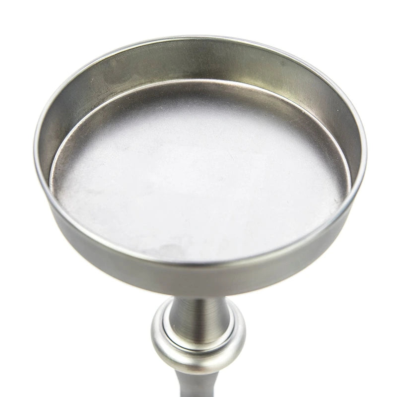 Glam Round Martini Pedestal SideTable, Antique Silver