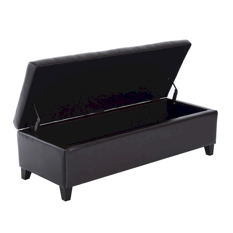 51-inch PU Leather Tufted Storage Ottoman Bench - 19*50.25*16