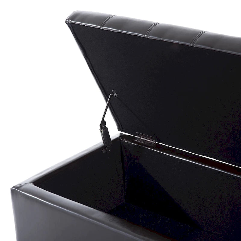 51-inch PU Leather Tufted Storage Ottoman Bench - 19*50.25*16