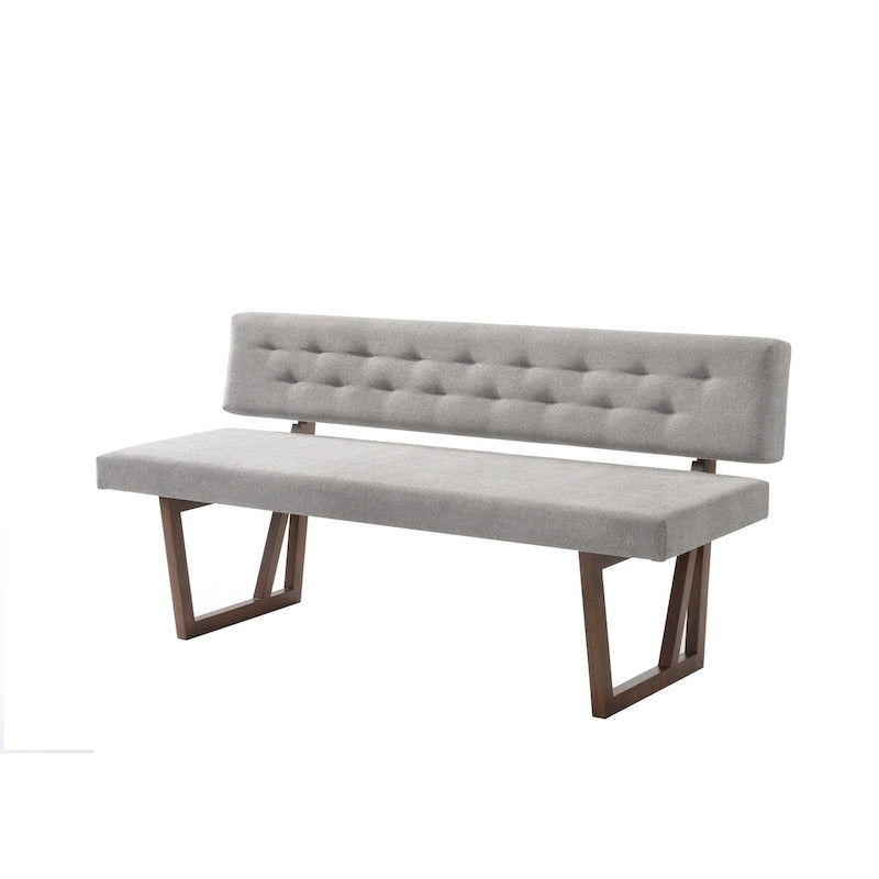 Modrest Jordan Modern Grey & Walnut Dining Bench