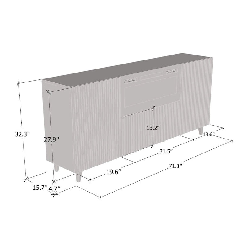 Pafos BL-EF Electric Fireplace 71 Sideboard