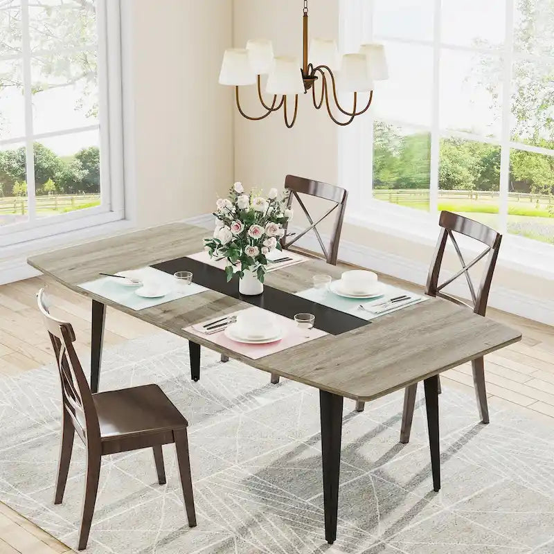 70.86 Inches Industrial Dining Table for 6-8 People