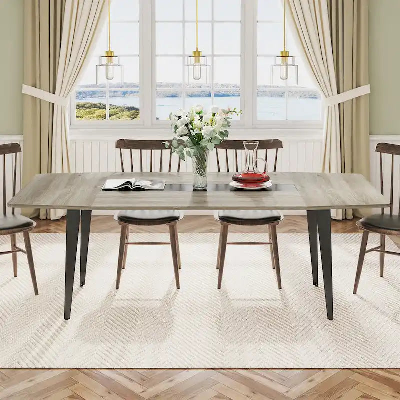 70.86 Inches Industrial Dining Table for 6-8 People