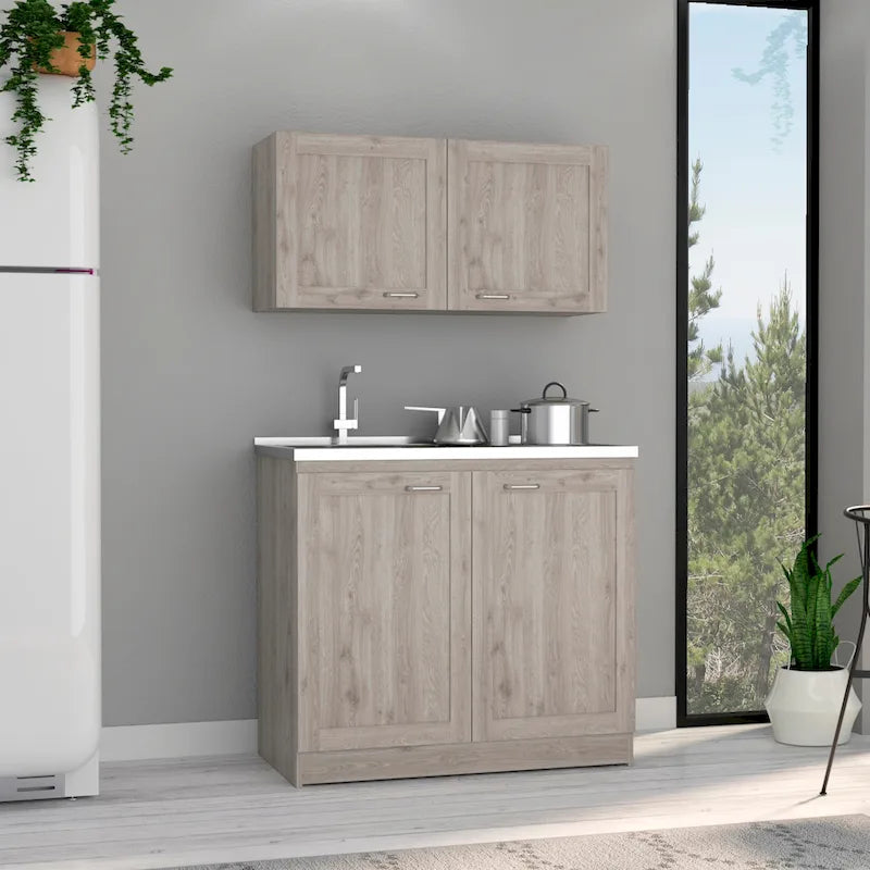 TUHOME Zurich Cabinet Set with 2 Inner Shelves - N/A