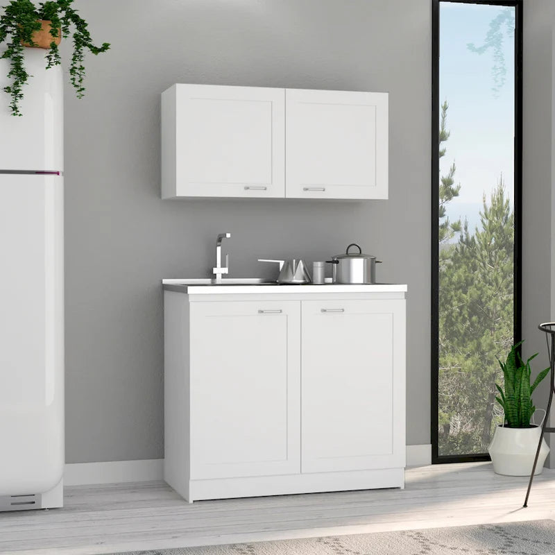 TUHOME Zurich Cabinet Set with 2 Inner Shelves - N/A