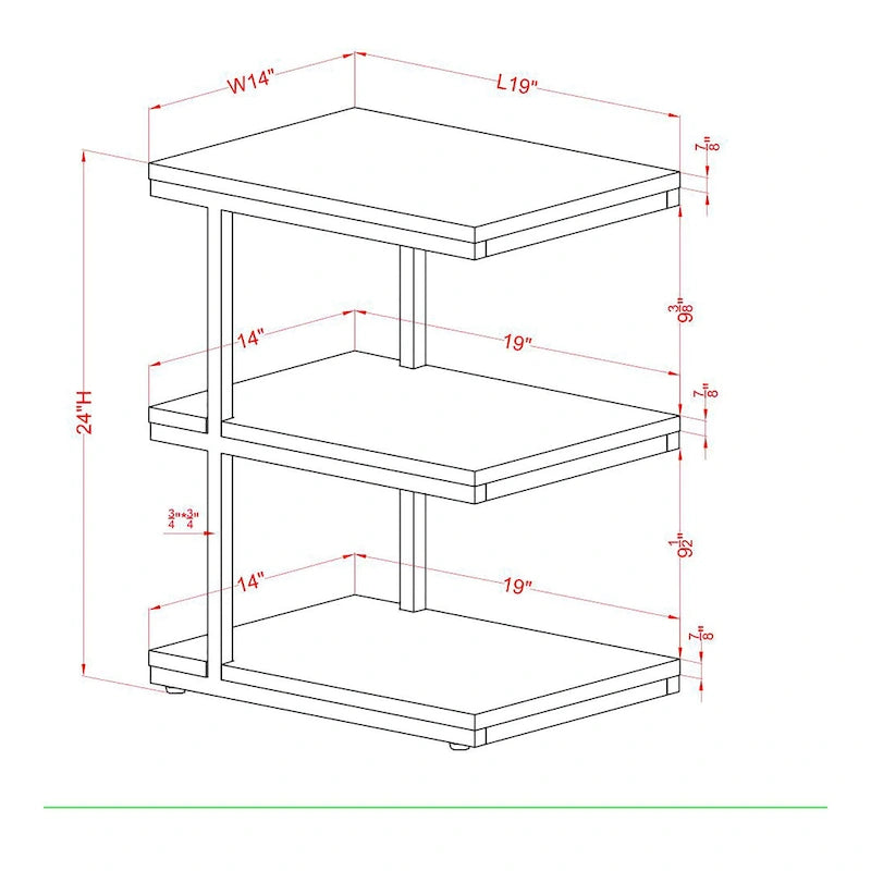 Jolle Contemporary 19-inch Wood 2-Shelf Side Table by Furniture of America