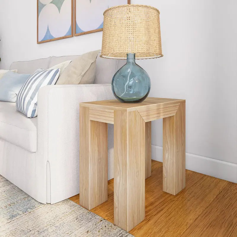 Plank and Beam Modern Rectangular Side Table - 25