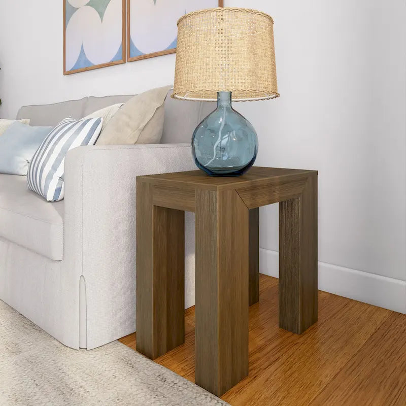 Plank and Beam Modern Rectangular Side Table - 25