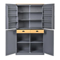 40.2x20x71.3 High Freestanding Kitchen Pantry Large Cupboard Storage Cabinet with 2 Drawers 2 Adjustable Shelves 8 Door Shelves