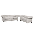 Corvus Aleksis 2-piece Tufted Rolled Arm Chesterfield Sofa and Loveseat Set