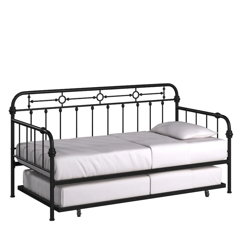 Darren Antique Dark Bronze Metal Daybed with Trundle by iNSPIRE Q Classic
