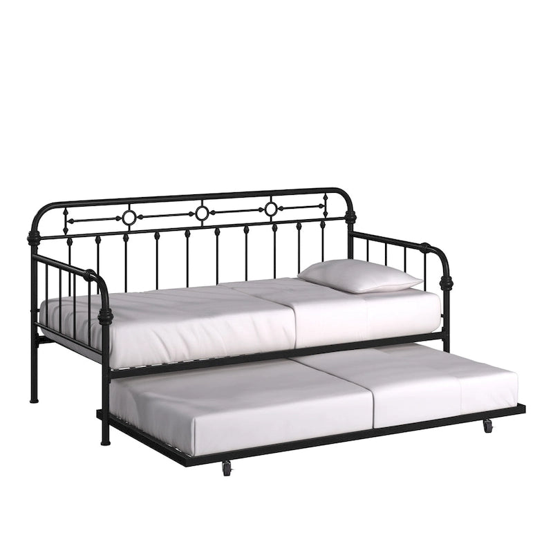Darren Antique Dark Bronze Metal Daybed with Trundle by iNSPIRE Q Classic