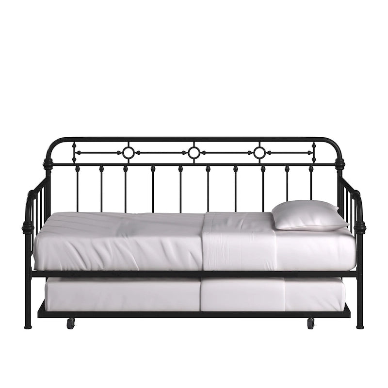 Darren Antique Dark Bronze Metal Daybed with Trundle by iNSPIRE Q Classic