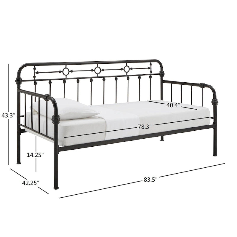 Darren Antique Dark Bronze Metal Daybed with Trundle by iNSPIRE Q Classic