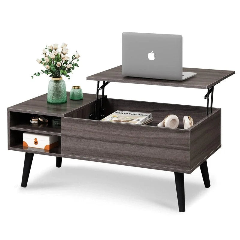 Lift Top Coffee Table with Storage for Living Room - 39.37D x 19.69W x 16.93H
