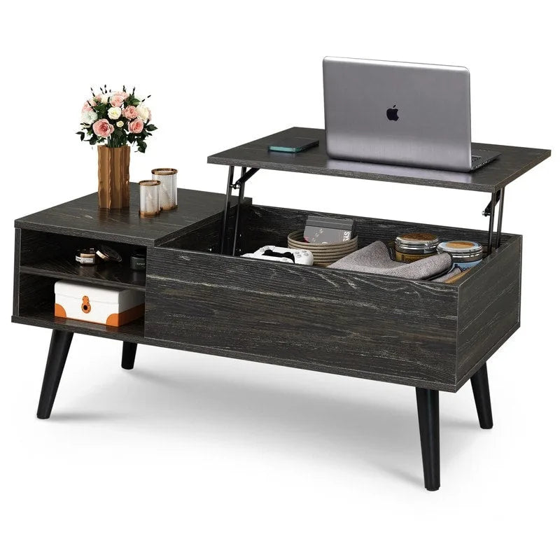 Lift Top Coffee Table with Storage for Living Room - 39.37D x 19.69W x 16.93H