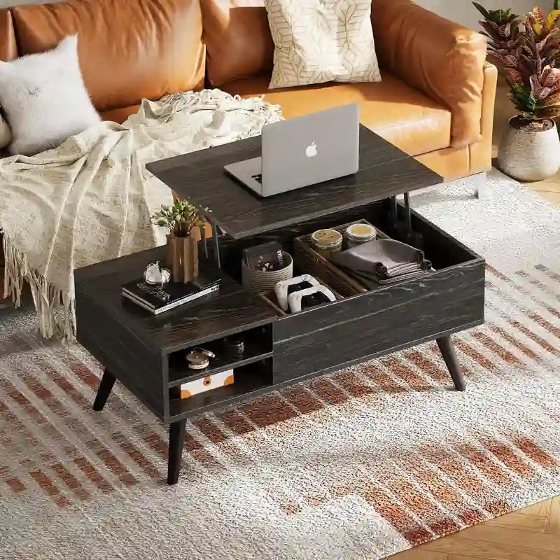 Lift Top Coffee Table with Storage for Living Room - 39.37D x 19.69W x 16.93H