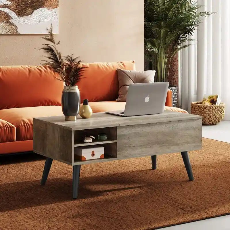 Lift Top Coffee Table with Storage for Living Room - 39.37D x 19.69W x 16.93H