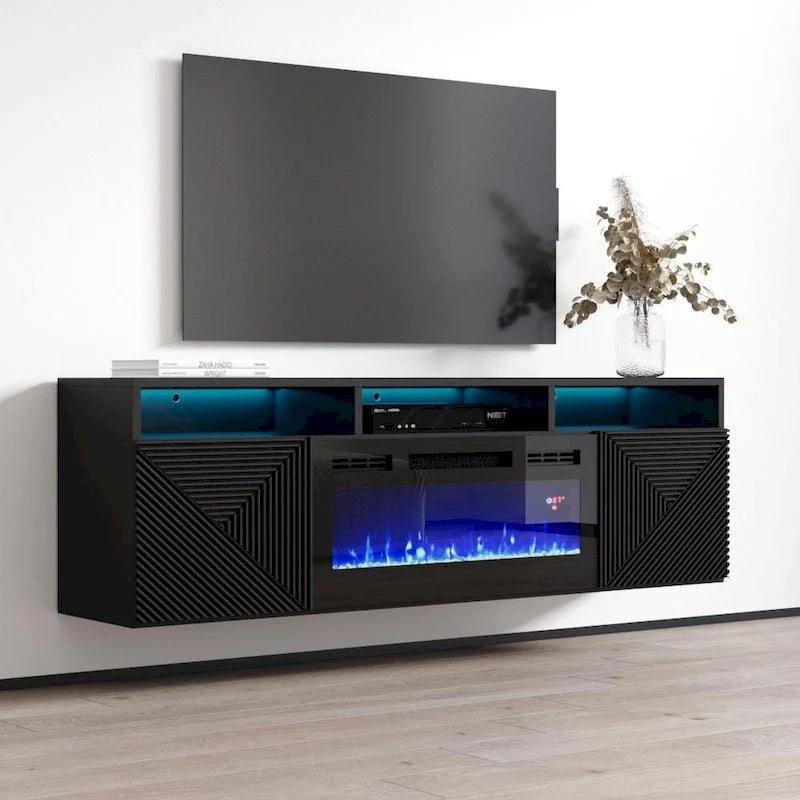 Giza EF Wall Mounted Electric Fireplace Modern 63 TV Stand