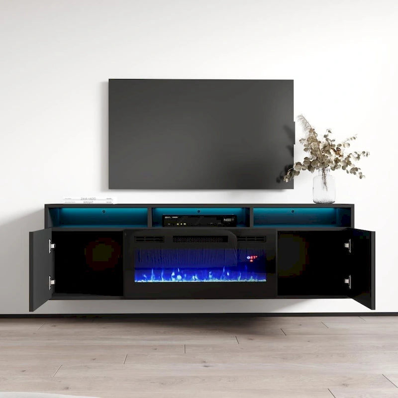 Giza EF Wall Mounted Electric Fireplace Modern 63 TV Stand