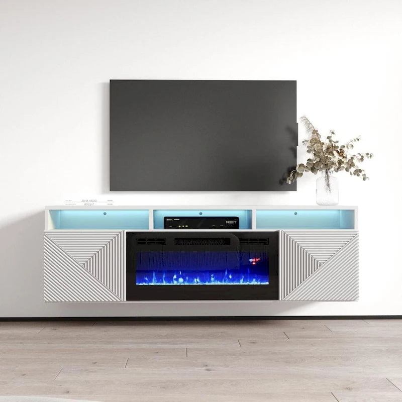 Giza EF Wall Mounted Electric Fireplace Modern 63 TV Stand