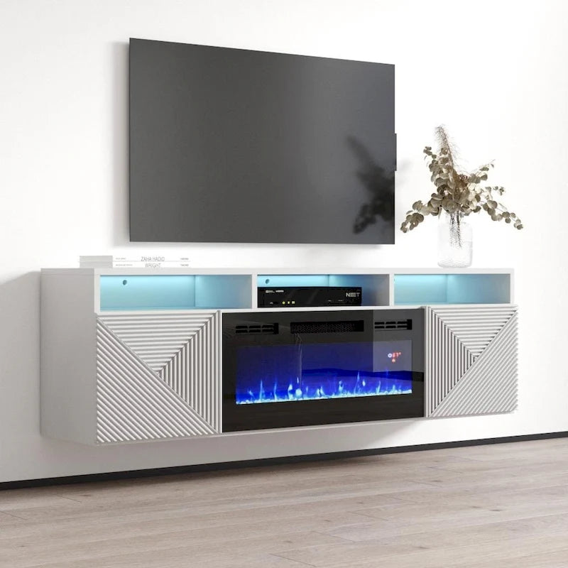 Giza EF Wall Mounted Electric Fireplace Modern 63 TV Stand