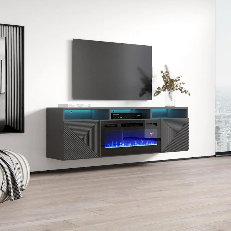 Giza EF Wall Mounted Electric Fireplace Modern 63 TV Stand