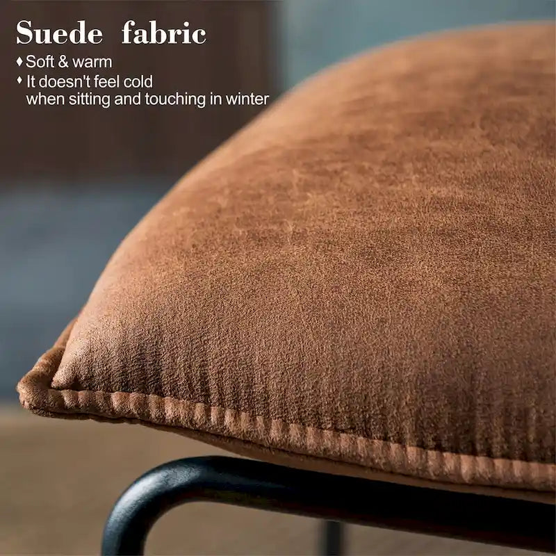 OVIOS Mid-Century Suede Fabric Armless Accent Chair