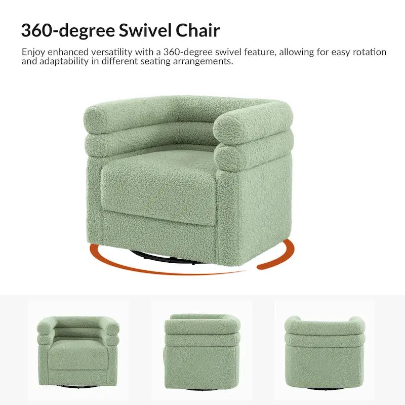 Rosa Modern Boucle Swivel Chair with Pillow Set of 2 by HULALA HOME