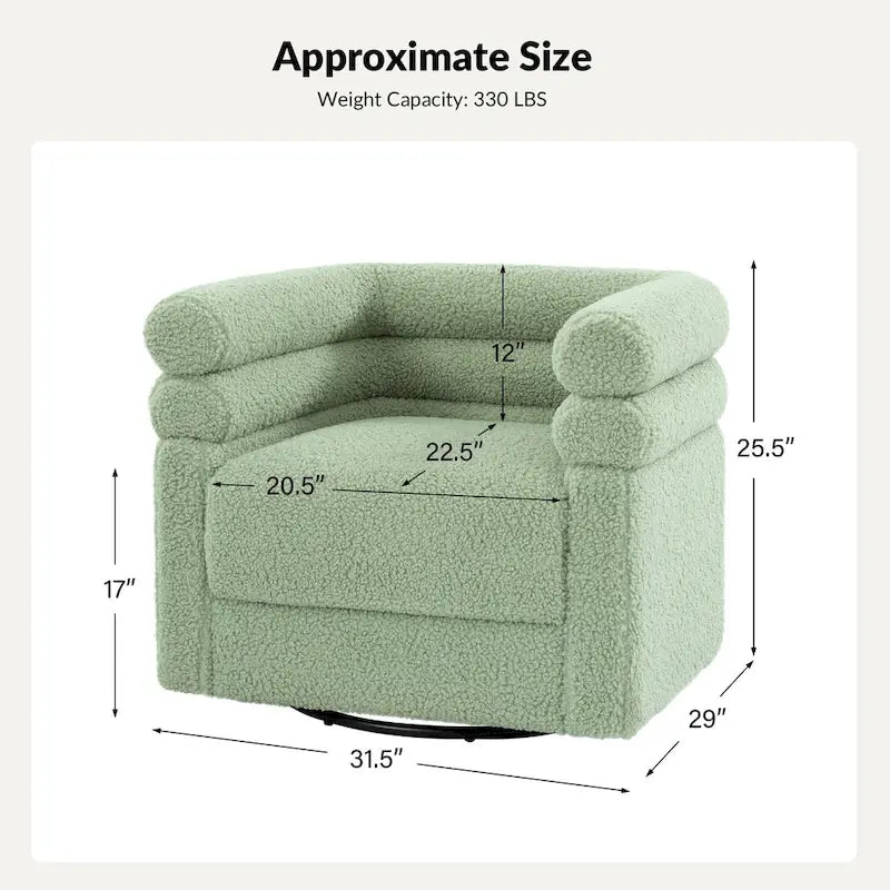 Rosa Modern Boucle Swivel Chair with Pillow Set of 2 by HULALA HOME