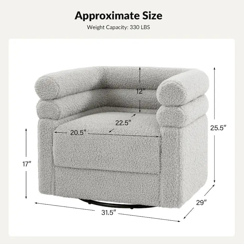 Rosa Modern Boucle Swivel Chair with Pillow Set of 2 by HULALA HOME