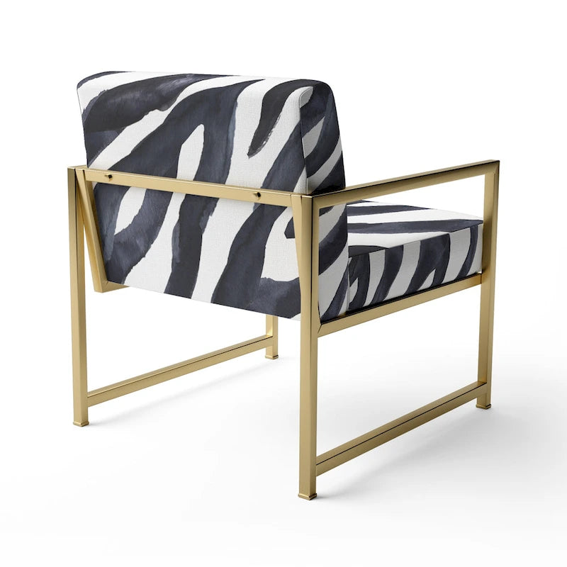 Designart Zebra Striped  Upholstered Cabin & Lodge Accent Chair and Arm Chair