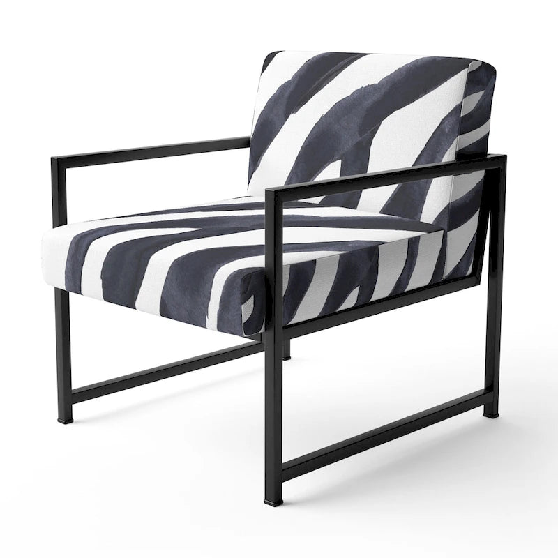 Designart Zebra Striped  Upholstered Cabin & Lodge Accent Chair and Arm Chair