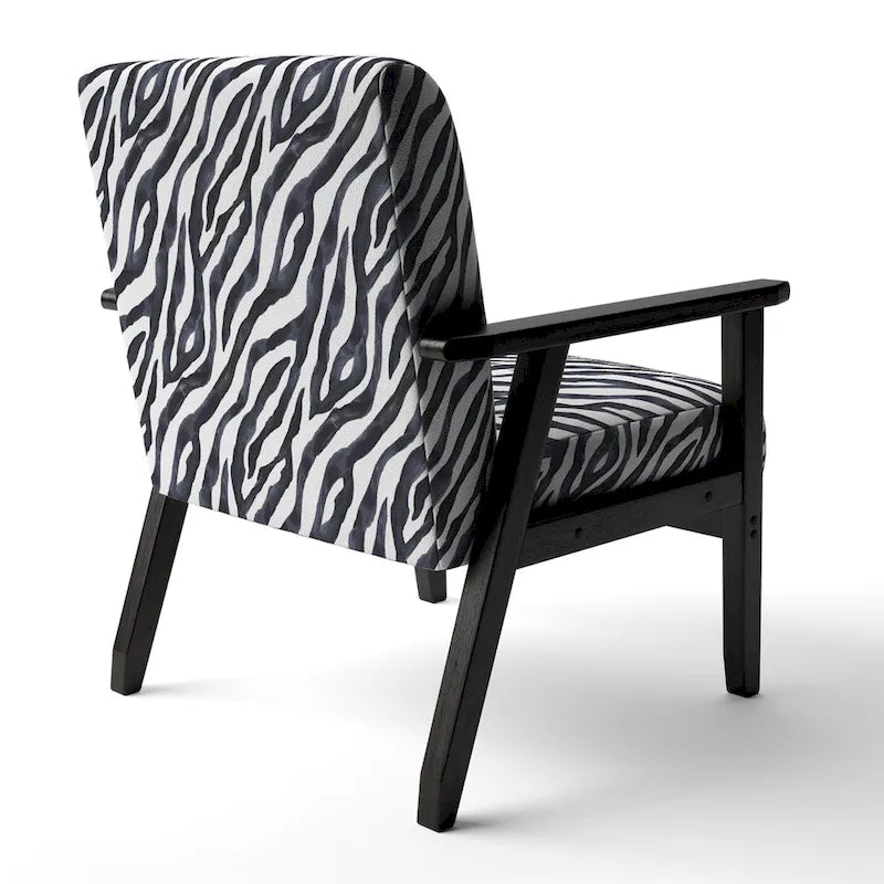 Designart Zebra Striped  Upholstered Cabin & Lodge Accent Chair and Arm Chair
