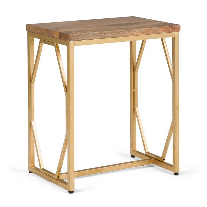 WYNDENHALL Ebsen Contemporary 20 inch Wide Metal and Wood Accent Side Table
