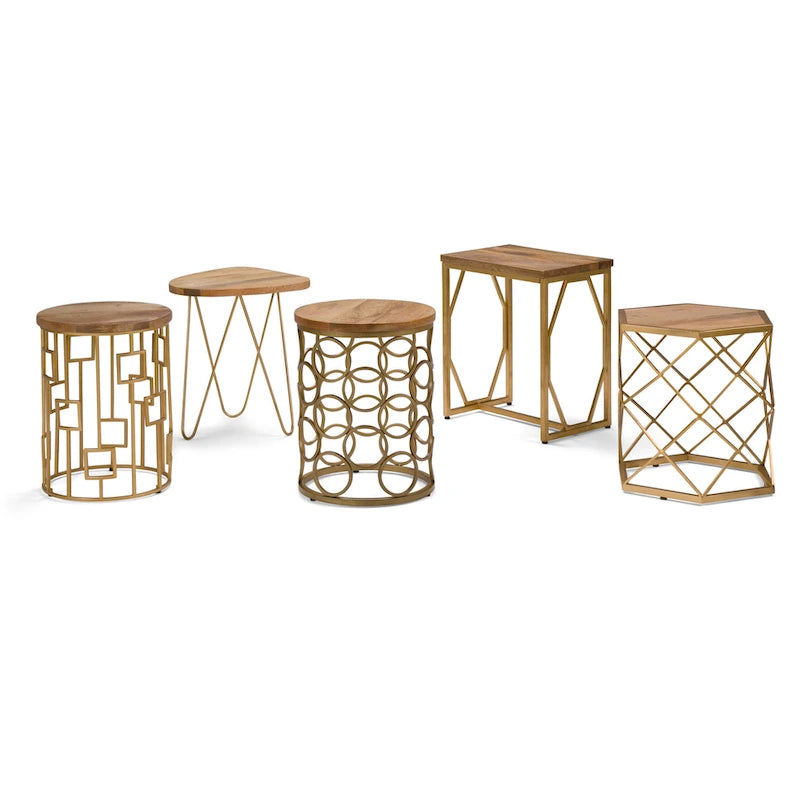 WYNDENHALL Ebsen Contemporary 20 inch Wide Metal and Wood Accent Side Table