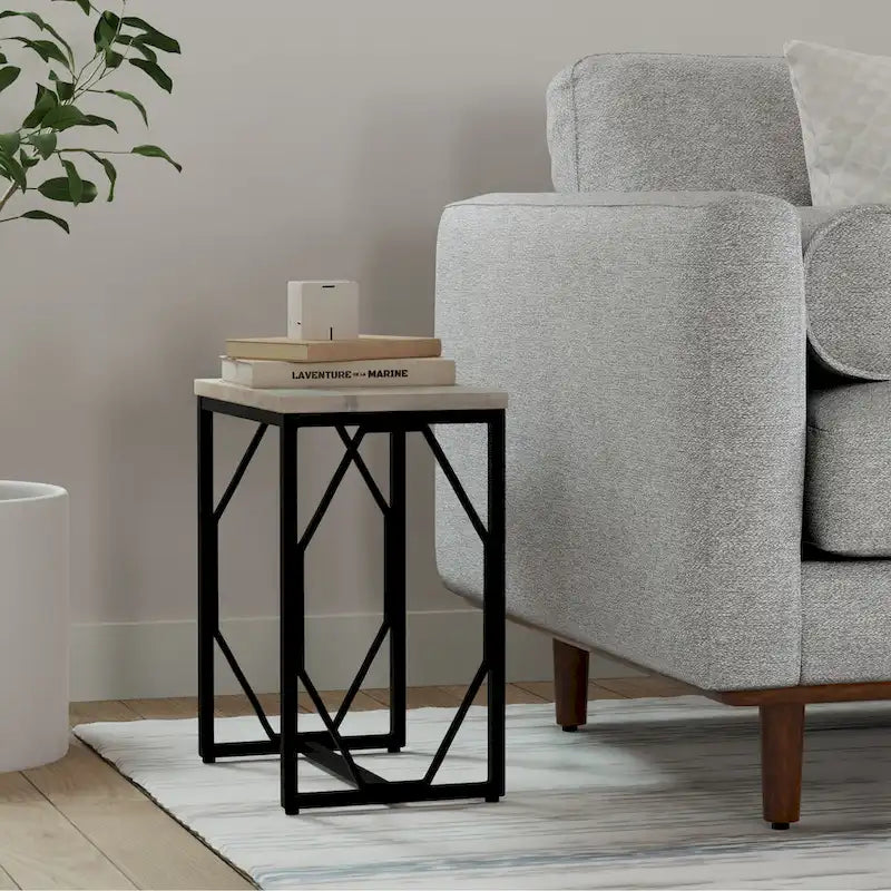 WYNDENHALL Ebsen Contemporary 20 inch Wide Metal and Wood Accent Side Table