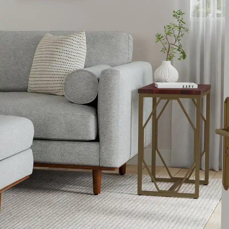 WYNDENHALL Ebsen Contemporary 20 inch Wide Metal and Wood Accent Side Table