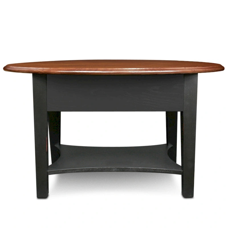 Leick Home One Drawer Oval Coffee Table with Shelf