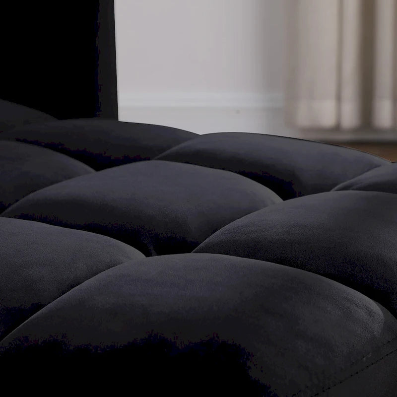 3-in-1 Convertible Sleeper Sofa Lounge Chair Bed, Black