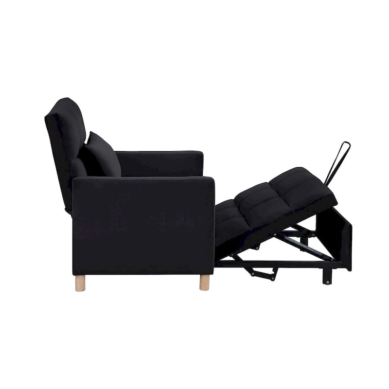 3-in-1 Convertible Sleeper Sofa Lounge Chair Bed, Black