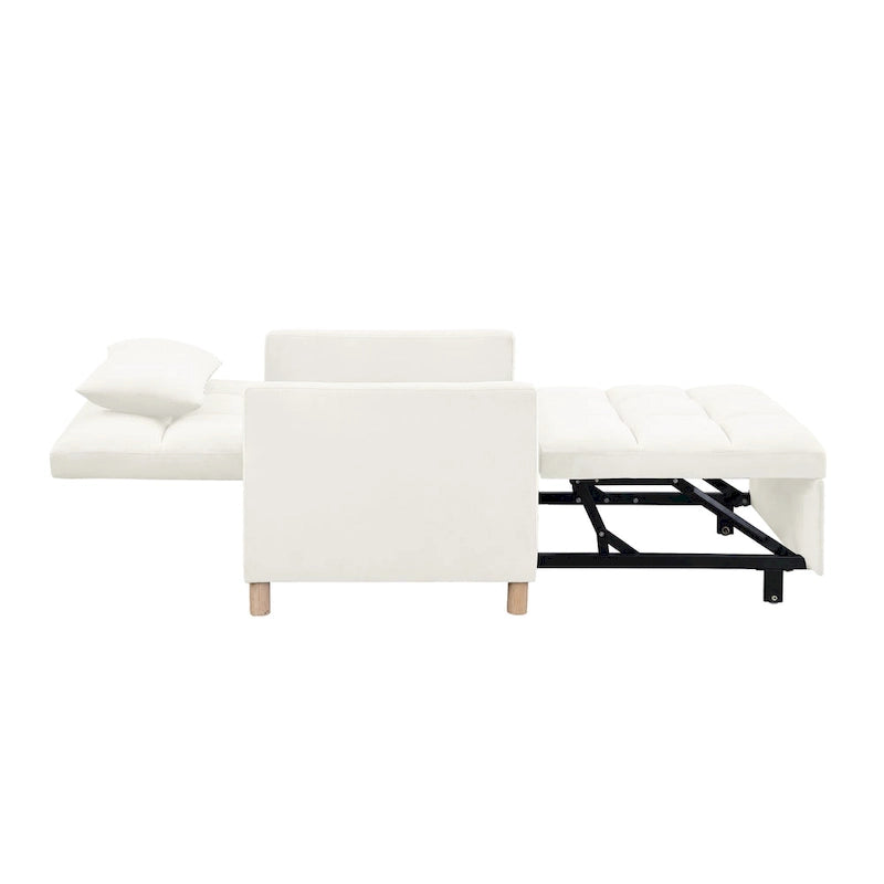 3-in-1 Convertible Sleeper Sofa Lounge Chair Bed, Black