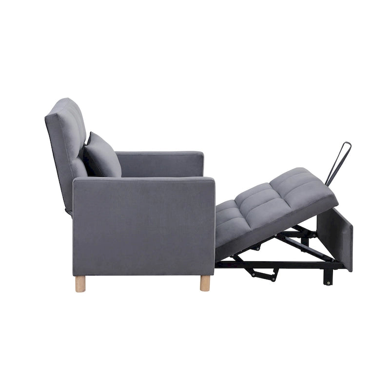 3-in-1 Convertible Sleeper Sofa Lounge Chair Bed, Black