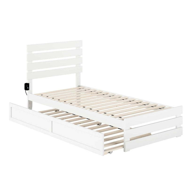 Oxford Bed with Footboard and USB Turbo Charger with Twin XL Trundle